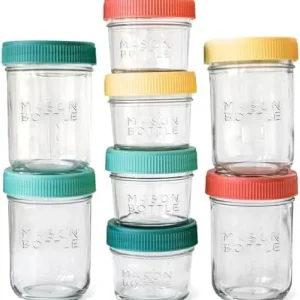 Mason Bottle 4oz & 8oz Breast Milk Storage Jars