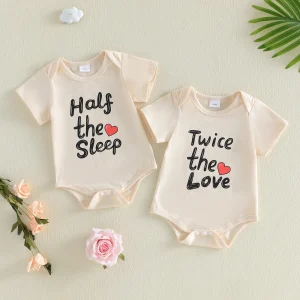 Infant Matching Rompers Set