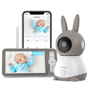 ieGeek 5" 2K/3MP Baby Surveillance Camera, 360° PTZ Baby Monitor